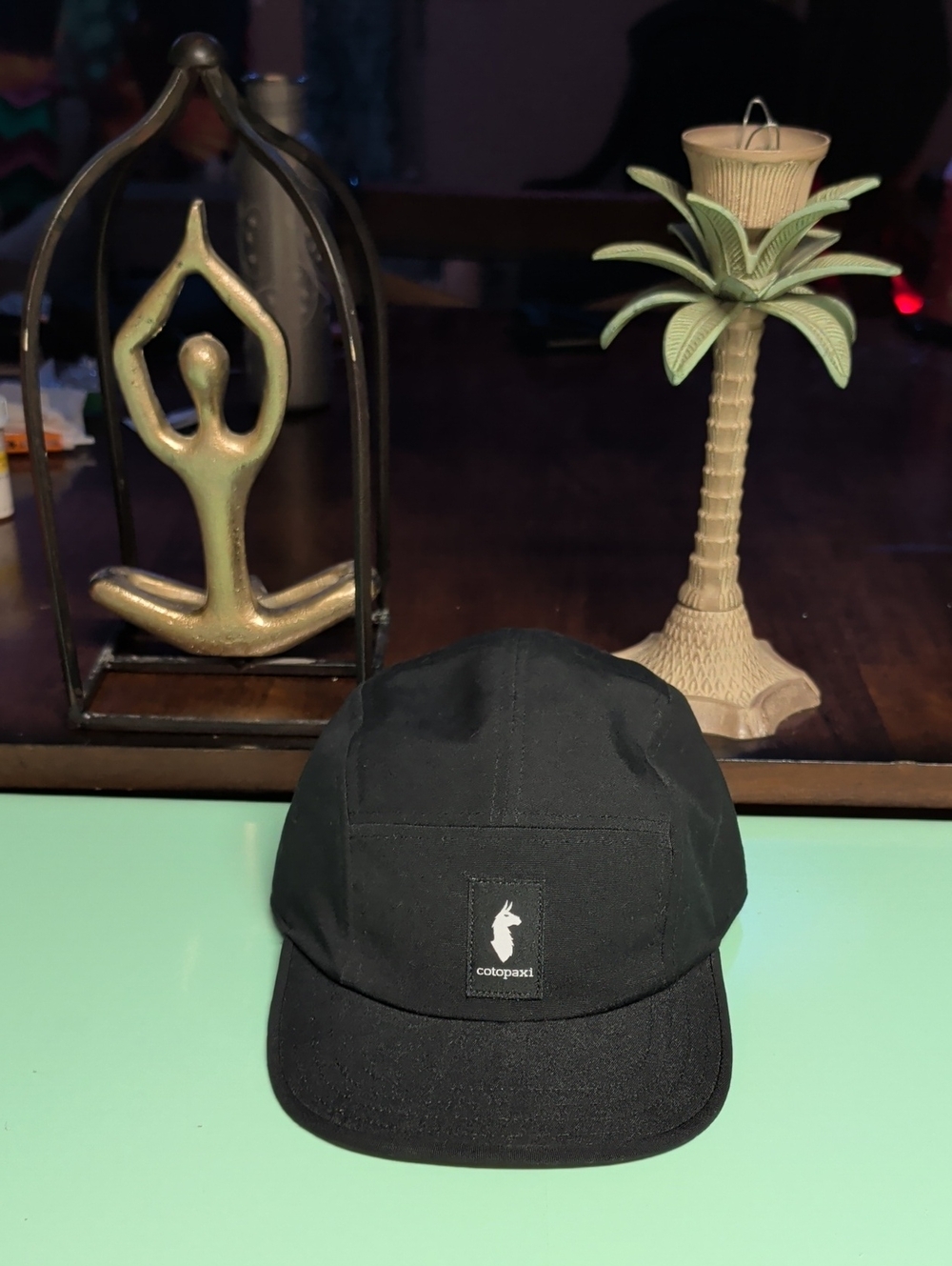 cotopaxi Black Five-Panel Cap with Logo Patch